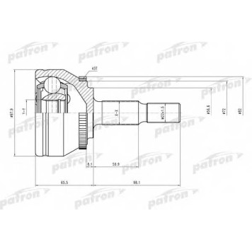 Шарнирный комплект приводного вала PATRON PCV1642