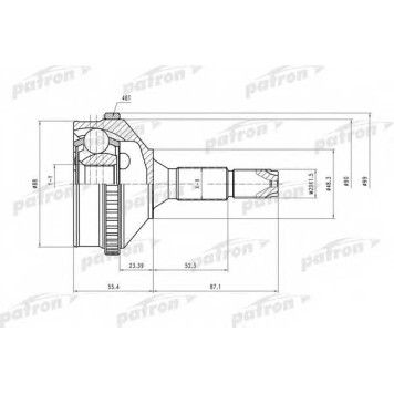 Шарнирный комплект приводного вала PATRON PCV2056