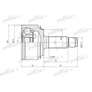 Шарнирный комплект приводного вала PATRON PCV2124