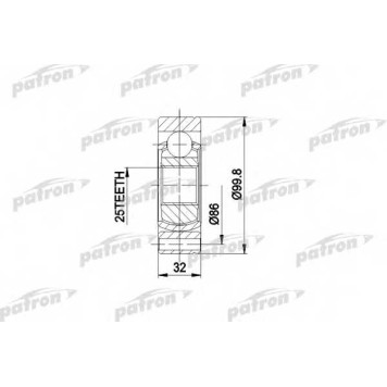 Шарнирный комплект приводного вала PATRON PCV3002