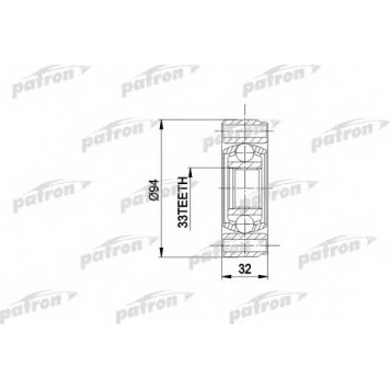 Шарнирный комплект приводного вала PATRON PCV3004