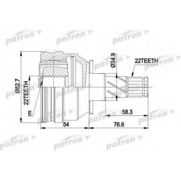 Шарнирный комплект приводного вала PATRON PCV3008