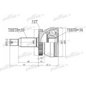 Шарнирный комплект приводного вала PATRON PCV3072