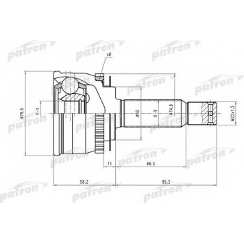 Шарнирный комплект приводного вала PATRON PCV3902