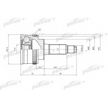 Шарнирный комплект приводного вала PATRON PCV3987