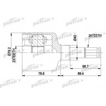 Шарнирный комплект приводного вала PATRON PCV4014