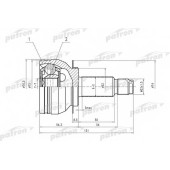 Шарнирный комплект приводного вала PATRON PCV4042