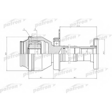 Шарнирный комплект приводного вала PATRON PCV4841