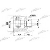 Шарнирный комплект приводного вала PATRON PCV5001