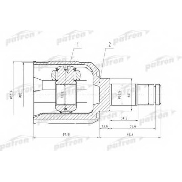 Шарнирный комплект приводного вала PATRON PCV5008