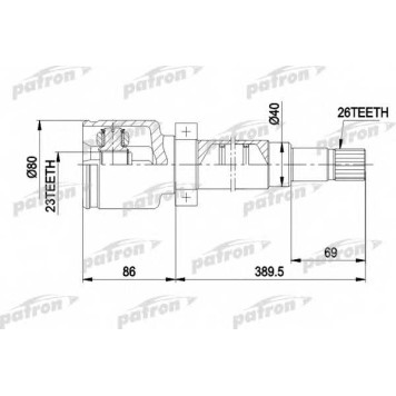 Шарнирный комплект приводного вала PATRON PCV5011