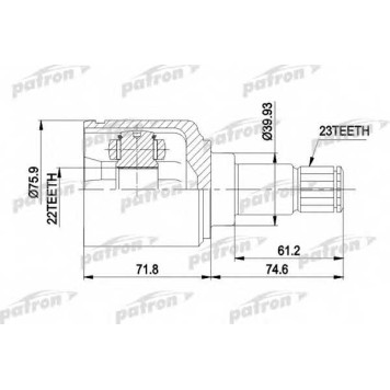 Шарнирный комплект приводного вала PATRON PCV5026