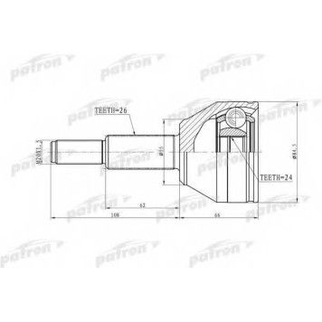 Шарнирный комплект приводного вала PATRON 87-6777 / PCV6777