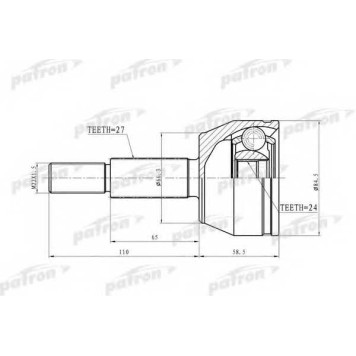 Шарнирный комплект приводного вала PATRON 87-6889 / PCV6889