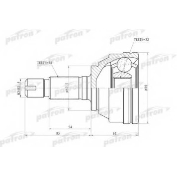 Шарнир приводного вала PATRON PCV6893