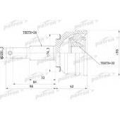 Шарнирный комплект приводного вала PATRON PCV9819