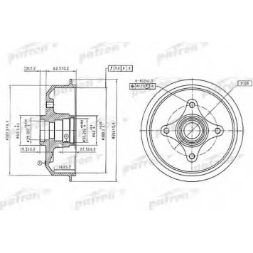 Тормозной барабан PATRON PDR1054