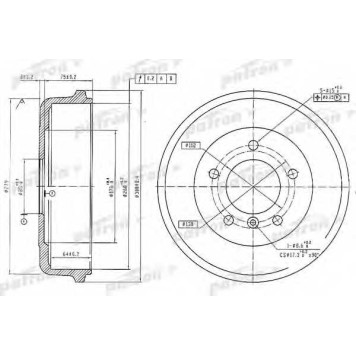 Тормозной барабан PATRON PDR1096
