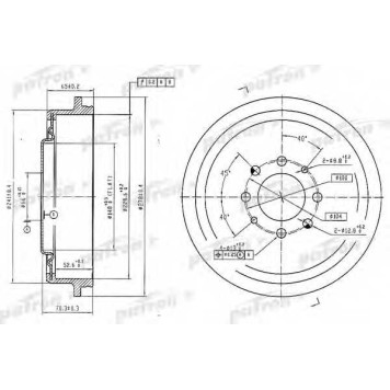 Тормозной барабан PATRON PDR1156