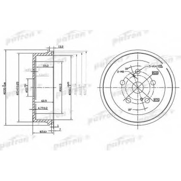 Тормозной барабан PATRON PDR1182