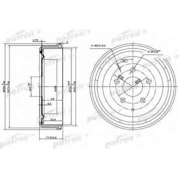 Тормозной барабан PATRON PDR1196