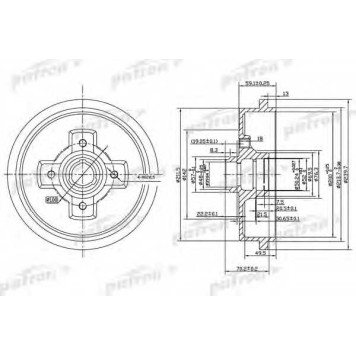 Тормозной барабан PATRON PDR1208