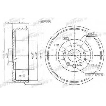 Тормозной барабан PATRON PDR1210