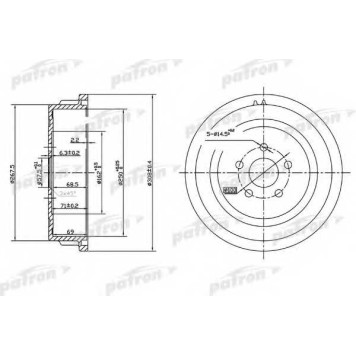 Тормозной барабан PATRON PDR1479