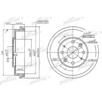Тормозной барабан PATRON PDR1546
