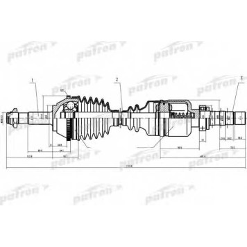 Приводной вал PATRON PDS0087