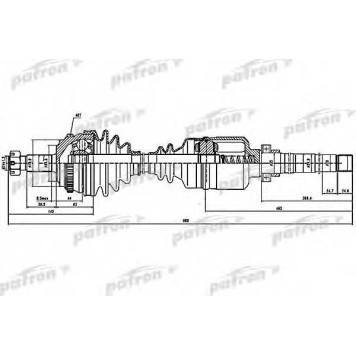Приводной вал PATRON PDS0145