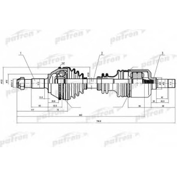 Приводной вал PATRON PDS0160