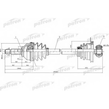 Приводной вал PATRON PDS0196