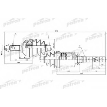 Приводной вал PATRON PDS0378