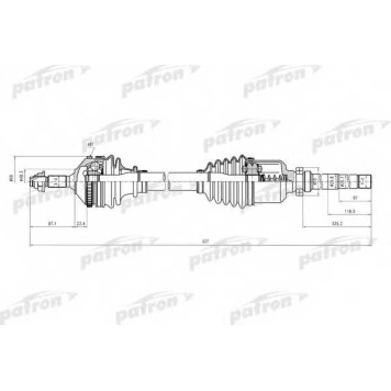 Приводной вал PATRON PDS0390