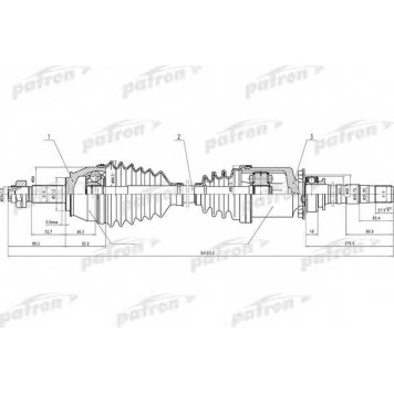 Приводной вал PATRON PDS0636