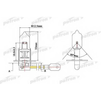 Лампа накаливания H3 24В 70Вт PATRON PLH3-24/70