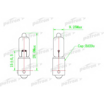 Лампа накаливания H6Вт 12В 6Вт PATRON PLH6W