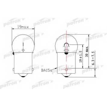 Лампа накаливания R5W 24В 5Вт PATRON PLR5W