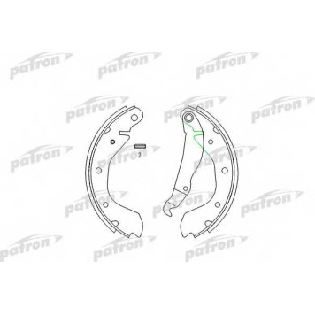 Комплект тормозных колодок задний для OPEL CORSA(91#, 92#, 93#, 94#, 96#, 97#, 98#, 99#), KADETT(31#-34#, 33#, 34#, 39#, 41#-44#, 43#, 43B#, 44#, 49#) <b>PATRON PSP216</b>