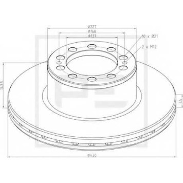 Тормозной диск PE Automotive 016.672-00A