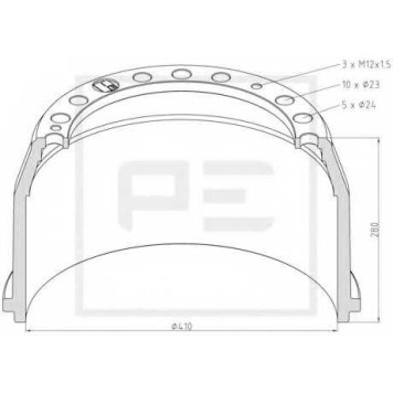 Тормозной барабан PE Automotive 036.402-00A