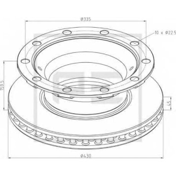 Тормозной диск PE Automotive 046.384-00A