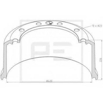Тормозной барабан PE Automotive 046.698-00A