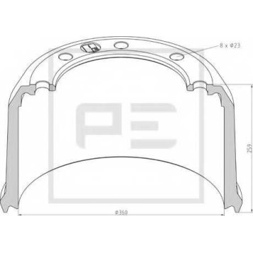 Тормозной барабан PE Automotive 046.700-00A