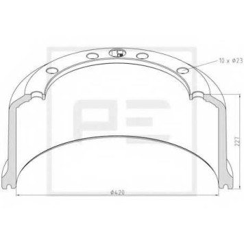 Тормозной барабан PE Automotive 066.439-00A