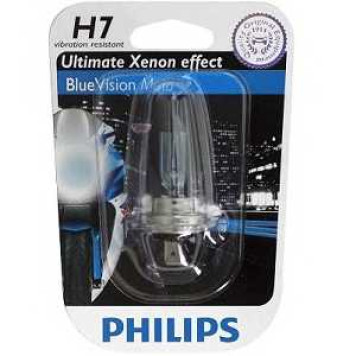 Лампа накаливания H7 12В 55Вт PHILIPS BlueVision Moto 12972BVUBW-1