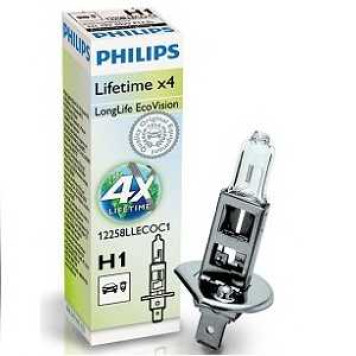 PHILIPS 12258LLECOC1 - лампа H1 12V 55W P14.5s (серия LongLife EcoVision)-1