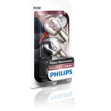 Лампа накаливания P21/5W 12В 21/5Вт PHILIPS VisionPlus 12499VPB2-1