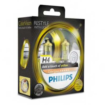 PHILIPS 12342CVPYS2 - лампы H4 12V 60/55W (серия ColorVision Yellow) (2шт. в блистере)-1